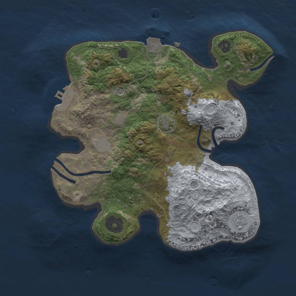 Rust Map: Procedural Map, Size: 2500, Seed: 1800378113, 7 Monuments
