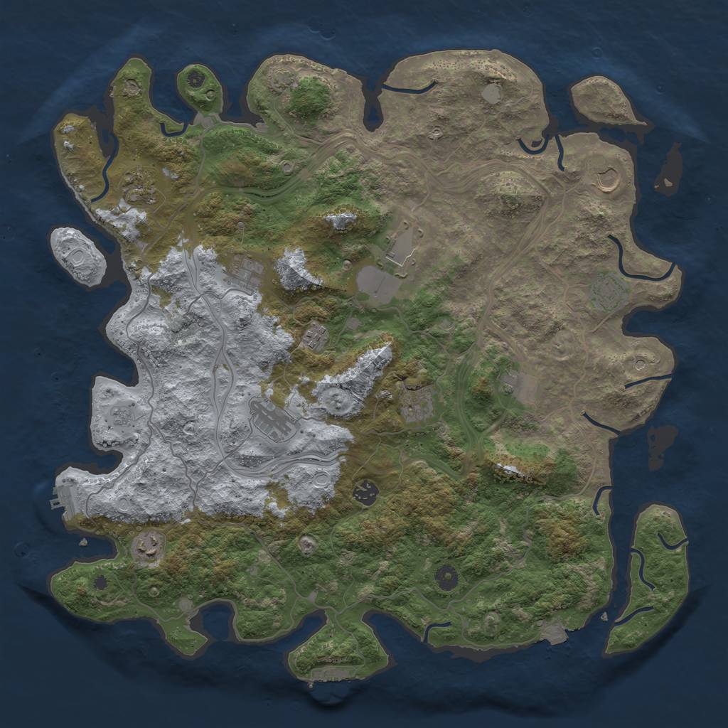 Rust Map: Procedural Map, Size: 4500, Seed: 89938634, 19 Monuments