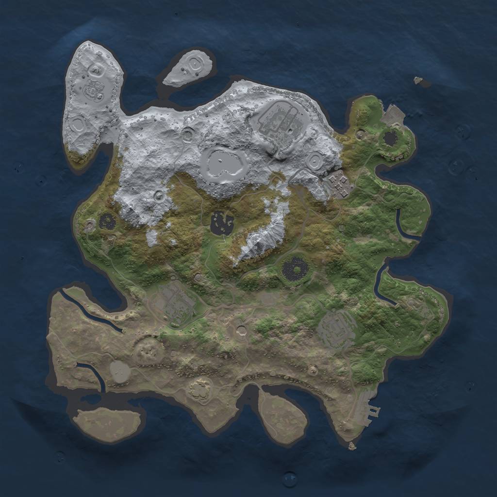 Rust Map: Procedural Map, Size: 3000, Seed: 1592383314, 12 Monuments
