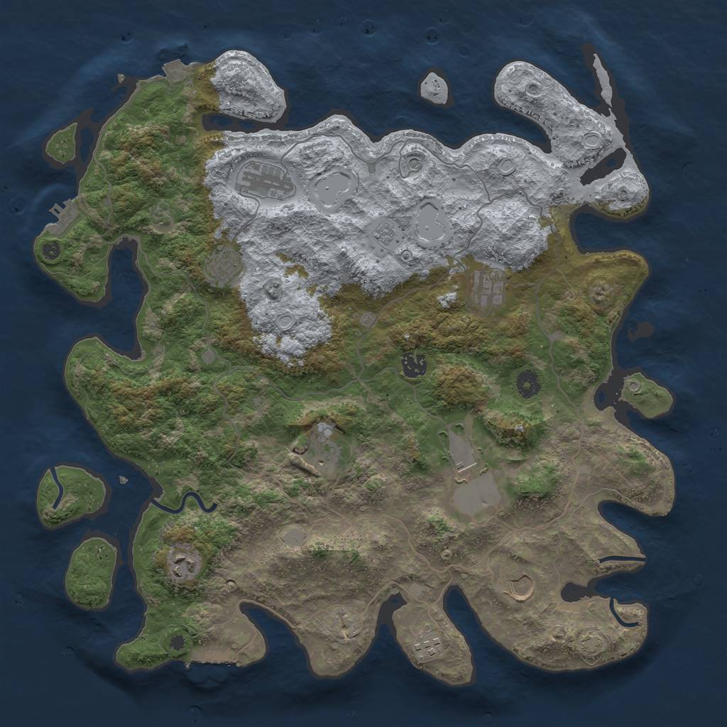 Rust Map: Procedural Map, Size: 4200, Seed: 20230727, 17 Monuments