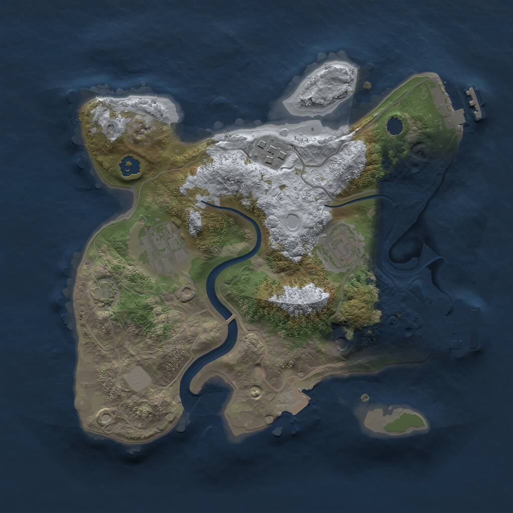 Rust Map: Procedural Map, Size: 2500, Seed: 1946266232, 8 Monuments