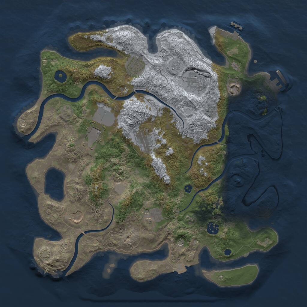 Rust Map: Procedural Map, Size: 3750, Seed: 59210760, 15 Monuments