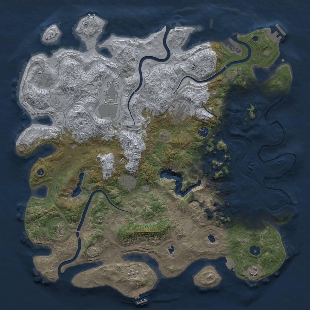 Rust Map: Procedural Map, Size: 4500, Seed: 646540491, 14 Monuments