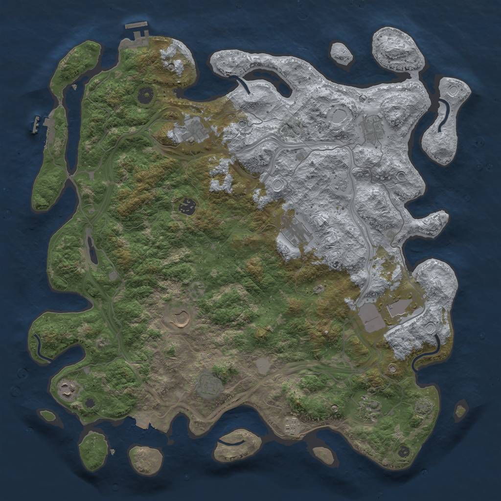 Rust Map: Procedural Map, Size: 4500, Seed: 628335598, 18 Monuments