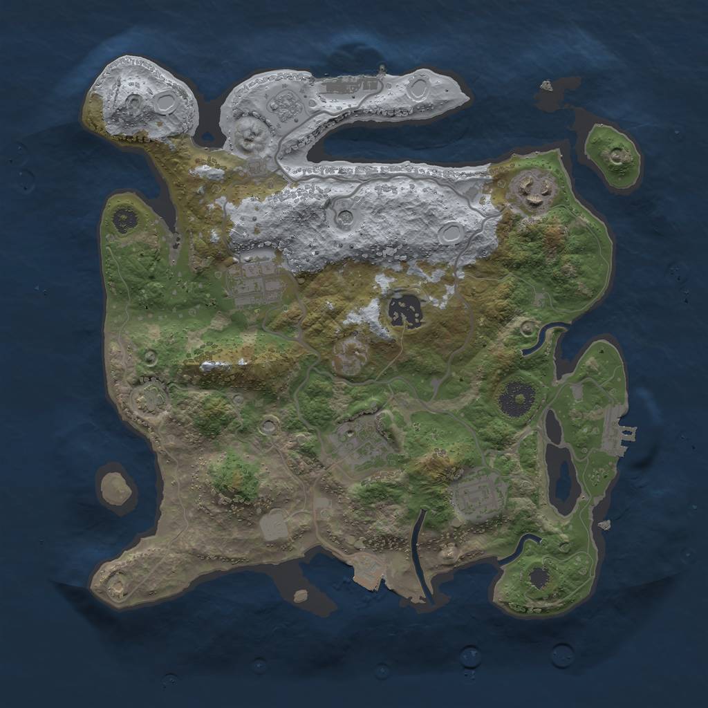 Rust Map: Procedural Map, Size: 3000, Seed: 45532253, 13 Monuments