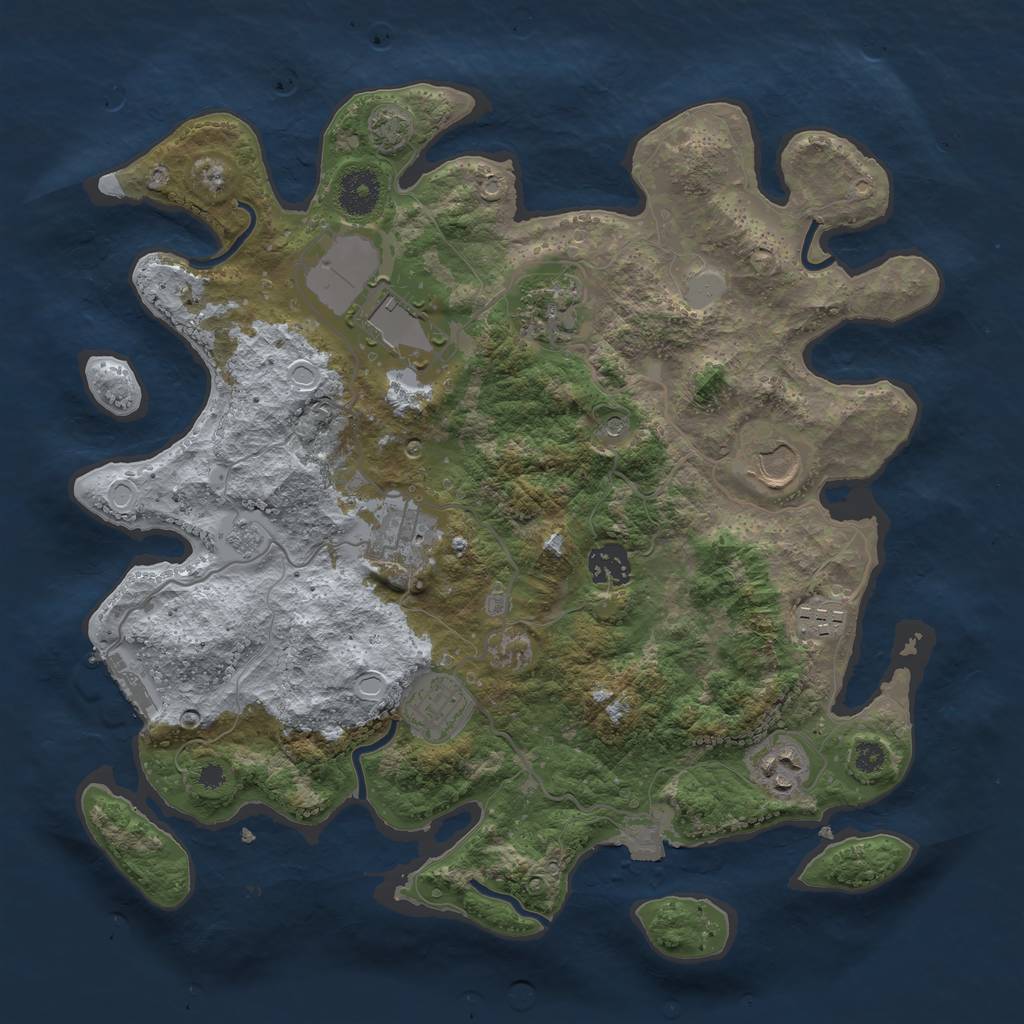 Rust Map: Procedural Map, Size: 3500, Seed: 923482753, 15 Monuments