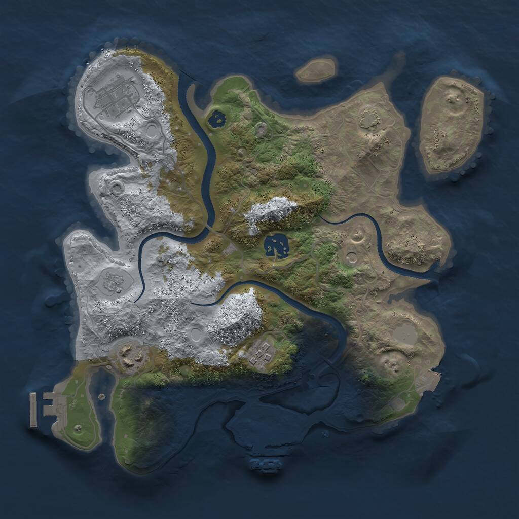 Rust Map: Procedural Map, Size: 3000, Seed: 1045697896, 10 Monuments