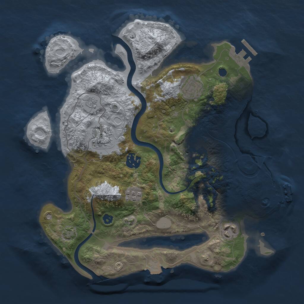 Rust Map: Procedural Map, Size: 3000, Seed: 1588345537, 12 Monuments