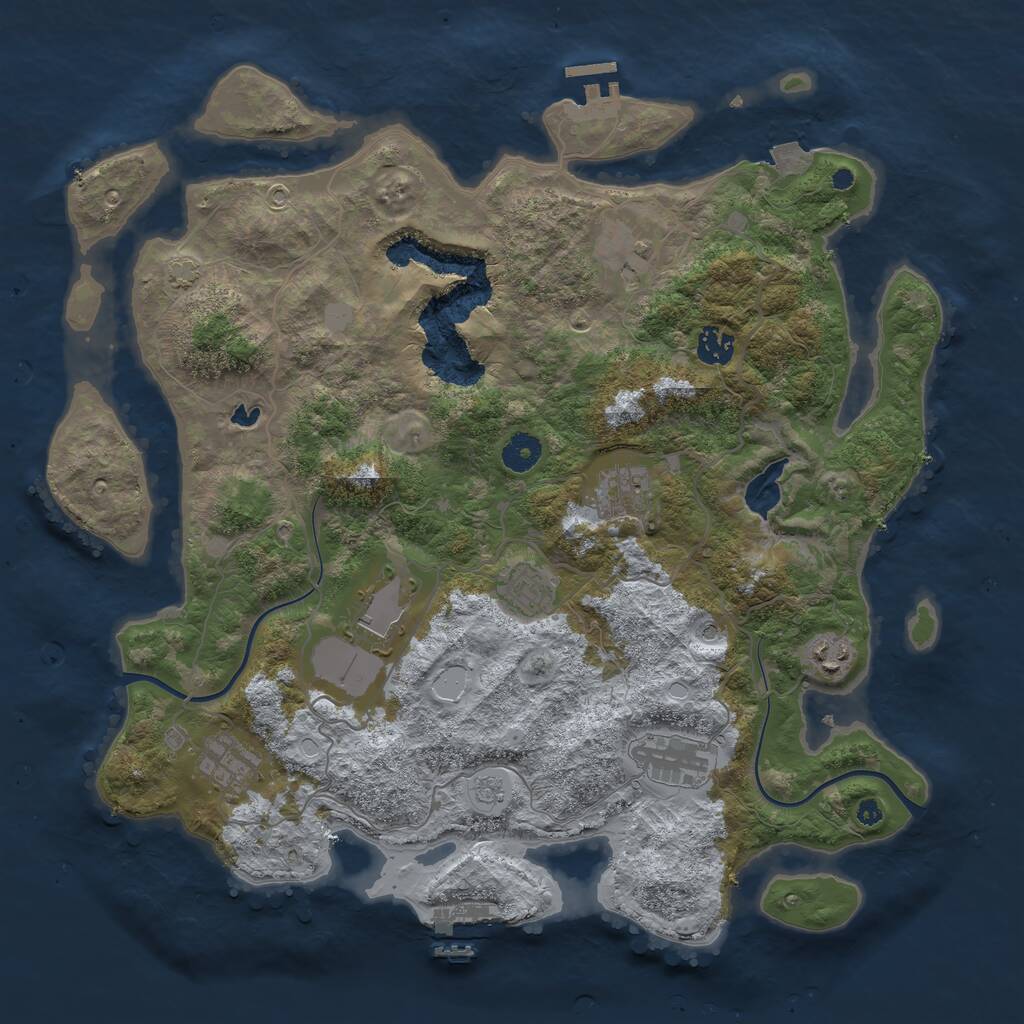 Rust Map: Procedural Map, Size: 4000, Seed: 427732462, 14 Monuments