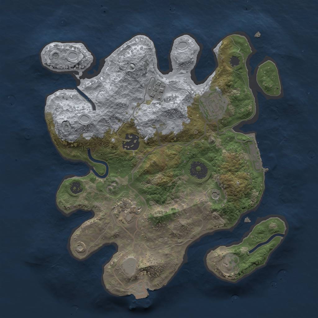 Rust Map: Procedural Map, Size: 2700, Seed: 777777, 9 Monuments