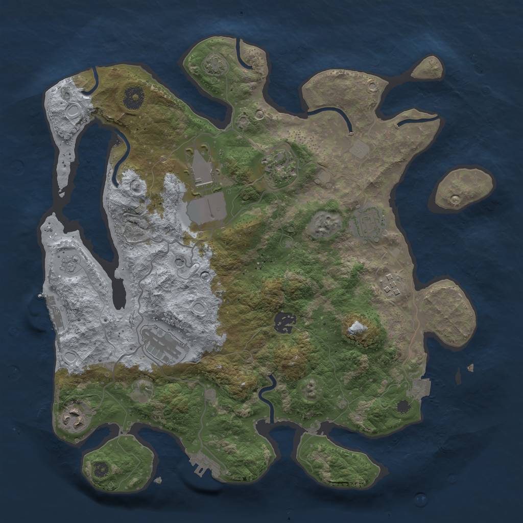 Rust Map: Procedural Map, Size: 3500, Seed: 1474863129, 15 Monuments
