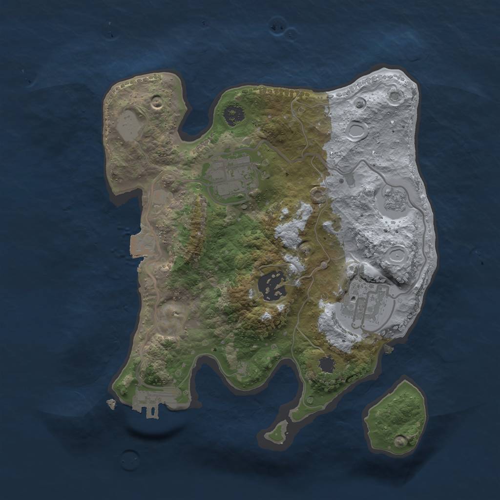 Rust Map: Procedural Map, Size: 2500, Seed: 7241987, 8 Monuments
