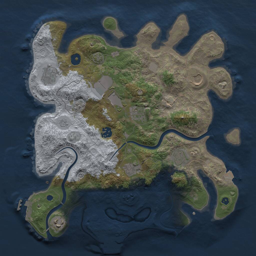 Rust Map: Procedural Map, Size: 3500, Seed: 321546, 15 Monuments