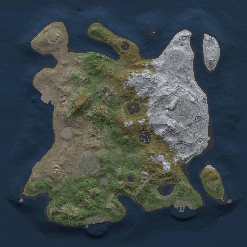 Rust Map: Procedural Map, Size: 3000, Seed: 1863939989, 12 Monuments