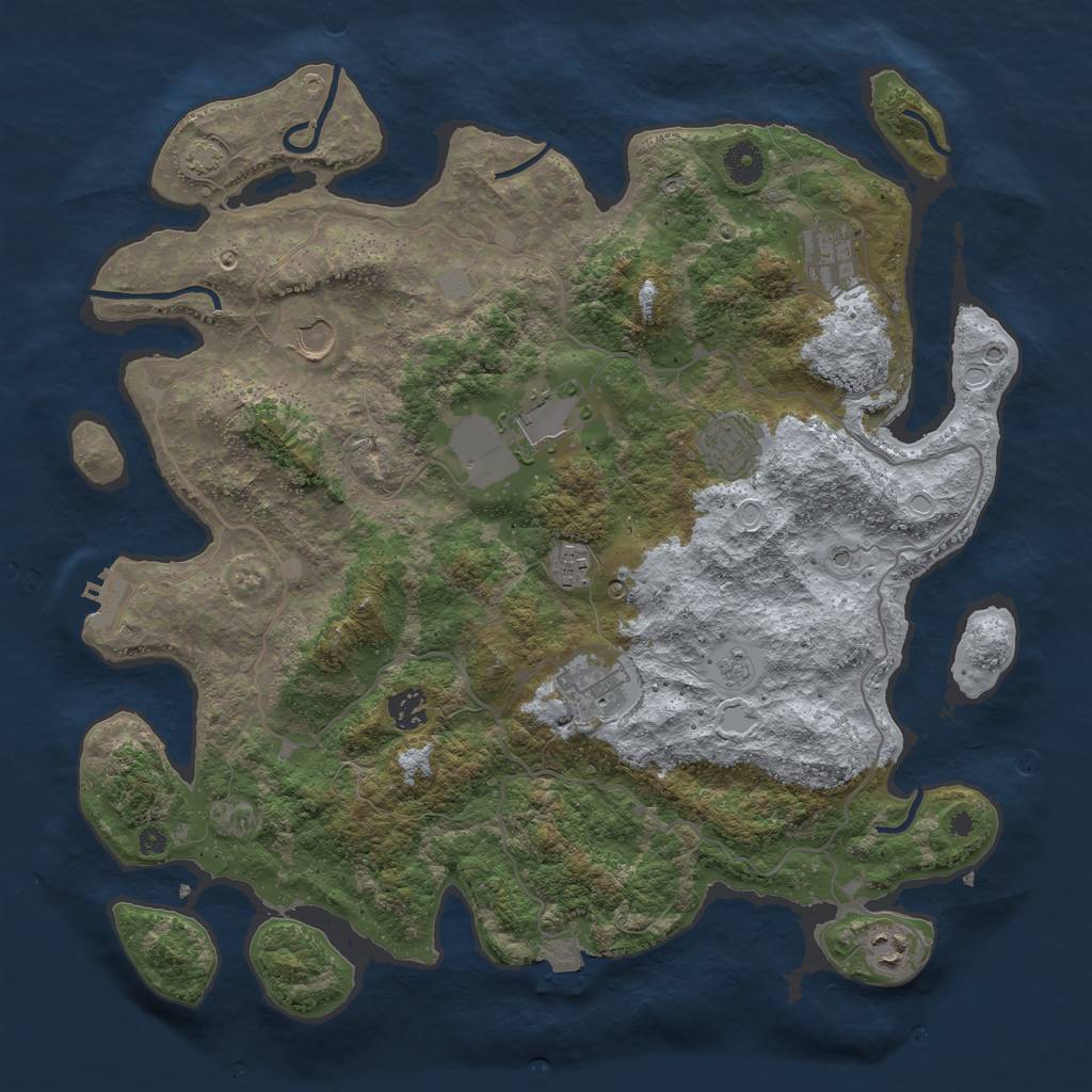 Rust Map: Procedural Map, Size: 4000, Seed: 1875352481, 15 Monuments