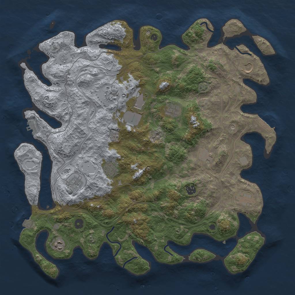Rust Map: Procedural Map, Size: 4500, Seed: 290176943, 19 Monuments