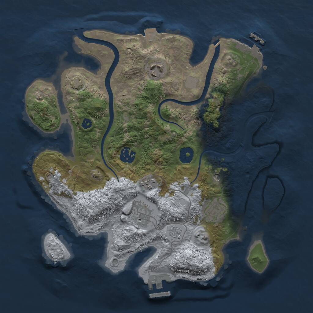 Rust Map: Procedural Map, Size: 3000, Seed: 1101957789, 11 Monuments