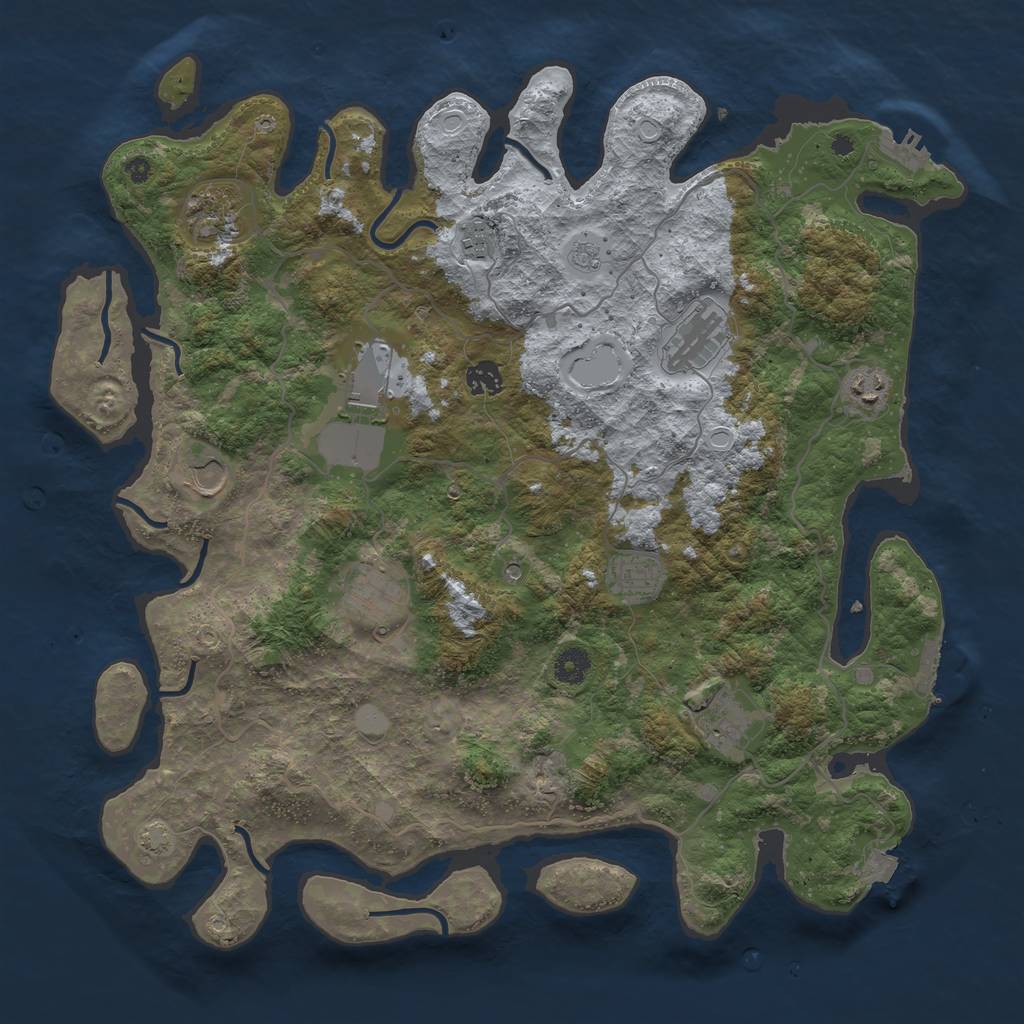 Rust Map: Procedural Map, Size: 4200, Seed: 20230729, 18 Monuments