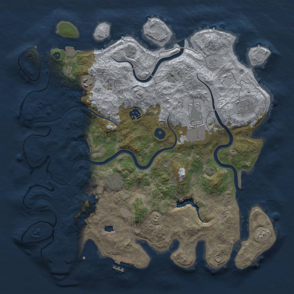 Rust Map: Procedural Map, Size: 4000, Seed: 1871933738, 12 Monuments