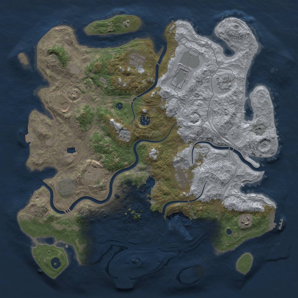 Rust Map: Procedural Map, Size: 4250, Seed: 1980705573, 16 Monuments