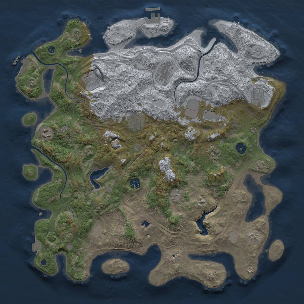 Rust Map: Procedural Map, Size: 4250, Seed: 92811600, 16 Monuments