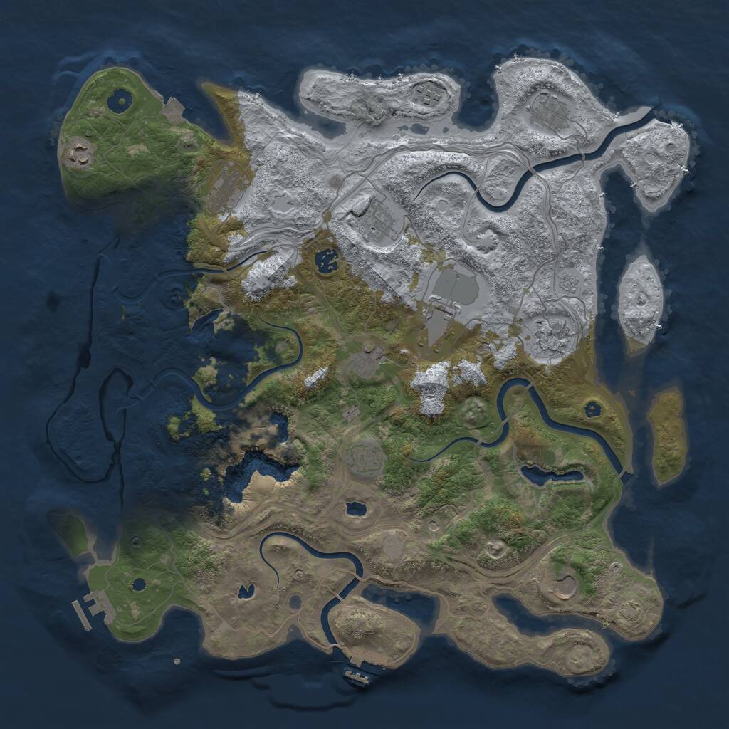Rust Map: Procedural Map, Size: 4500, Seed: 12287948, 17 Monuments