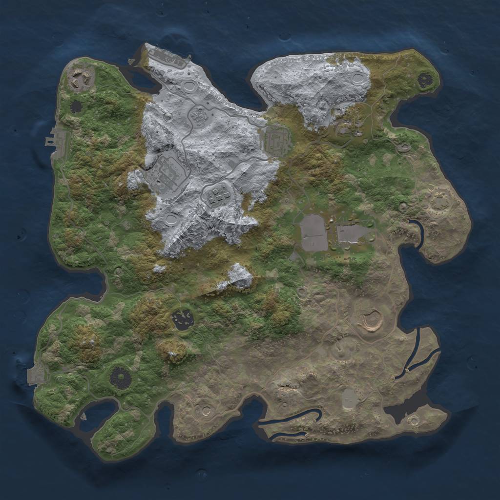 Rust Map: Procedural Map, Size: 3500, Seed: 1557479695, 16 Monuments