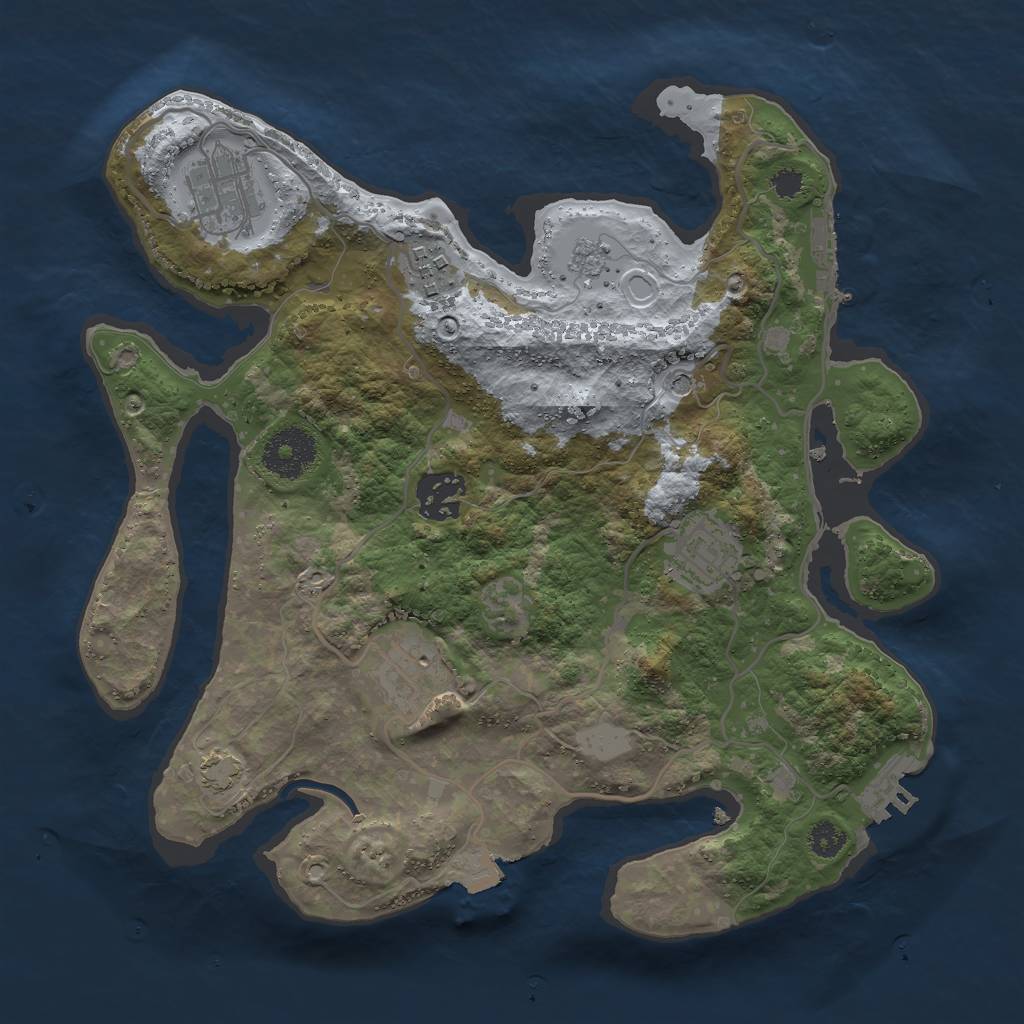 Rust Map: Procedural Map, Size: 3000, Seed: 19851217, 13 Monuments
