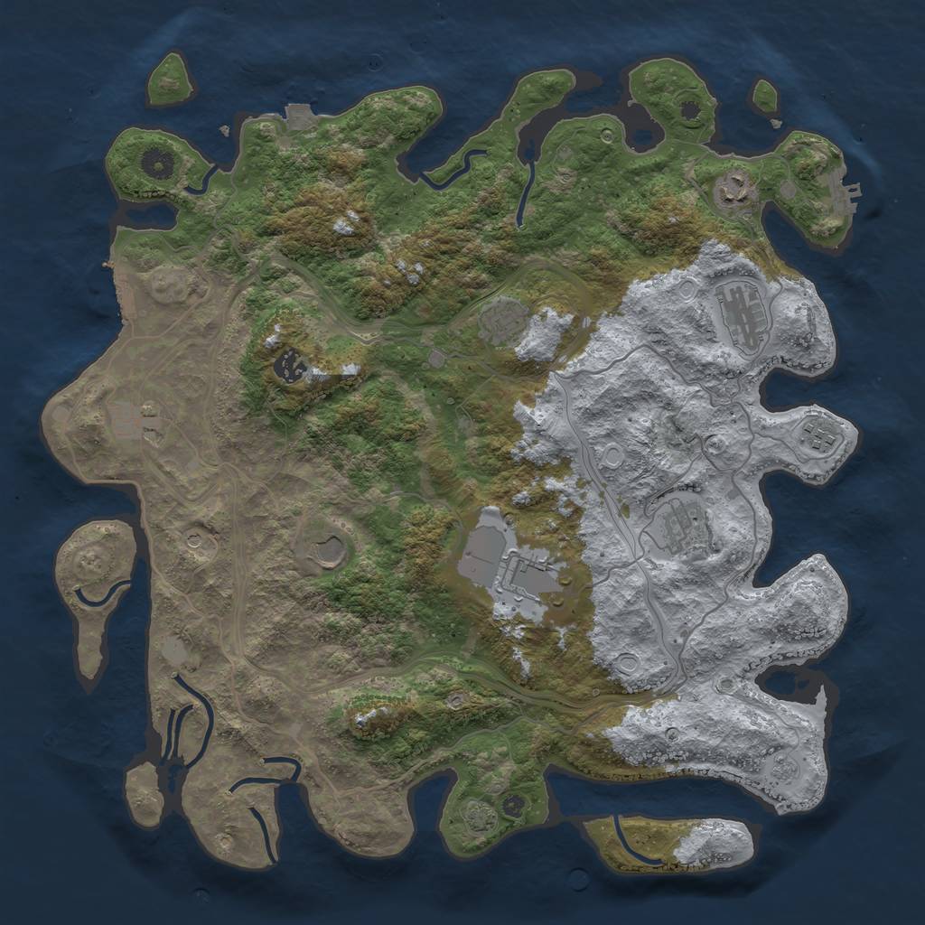 Rust Map: Procedural Map, Size: 4250, Seed: 13042023, 17 Monuments