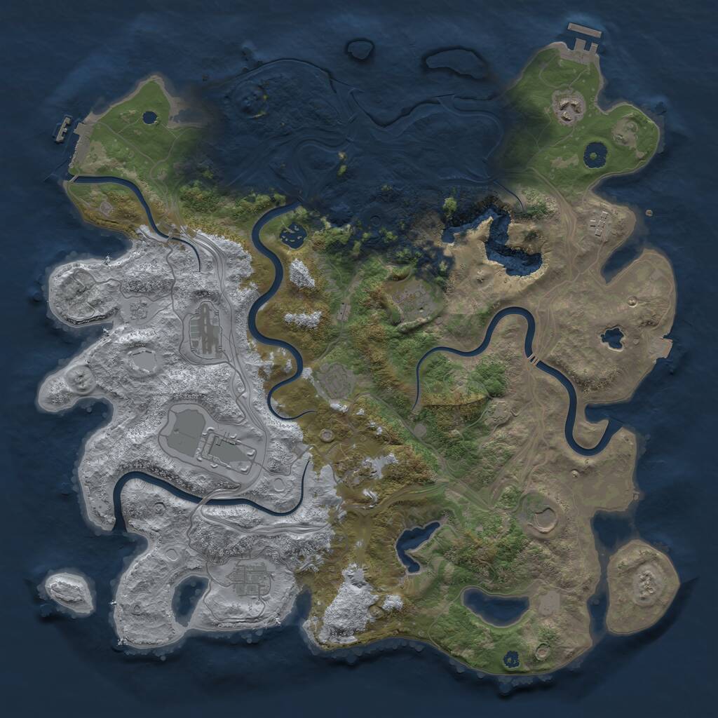 Rust Map: Procedural Map, Size: 4300, Seed: 745305493, 16 Monuments