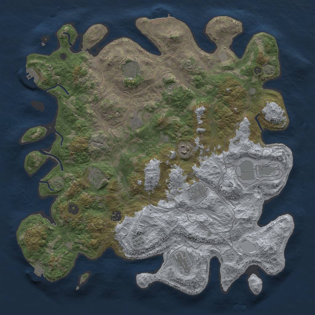 Rust Map: Procedural Map, Size: 4300, Seed: 63702659, 17 Monuments