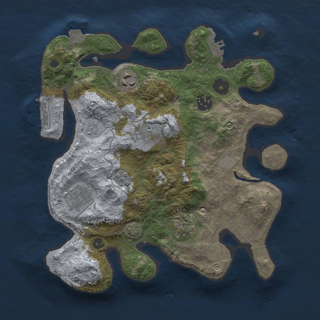 Rust Map: Procedural Map, Size: 3000, Seed: 92498672, 13 Monuments