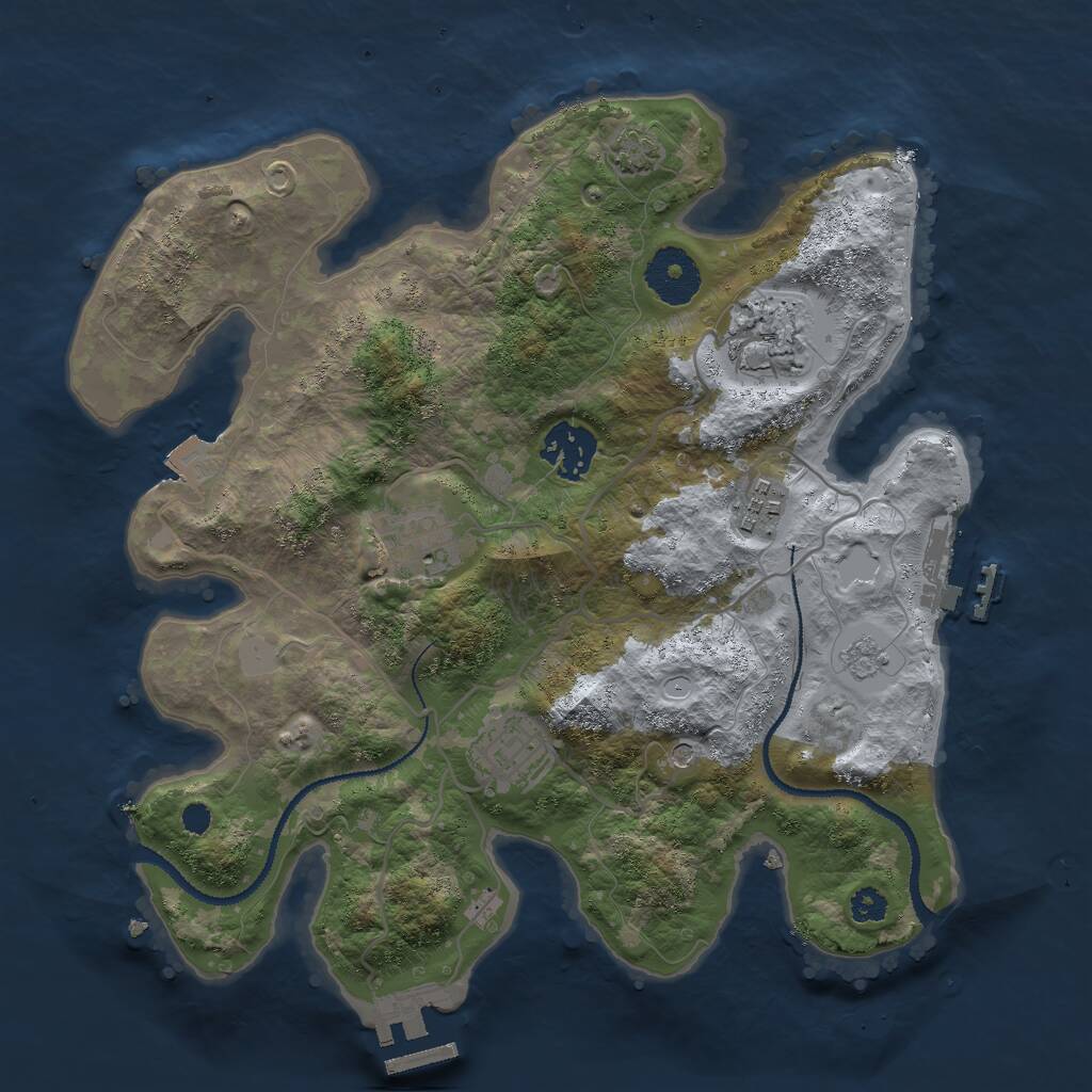 Rust Map: Procedural Map, Size: 3000, Seed: 50515051, 11 Monuments