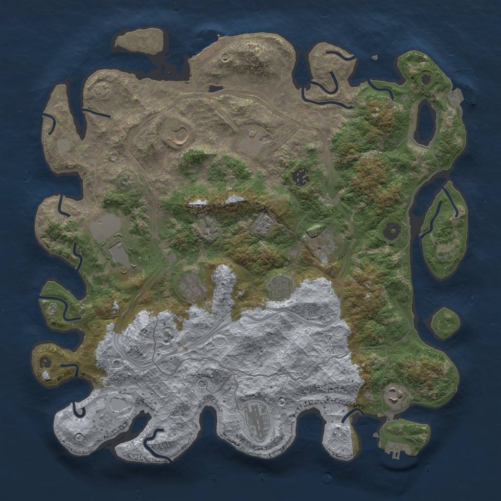 Rust Map: Procedural Map, Size: 4250, Seed: 8284735, 18 Monuments