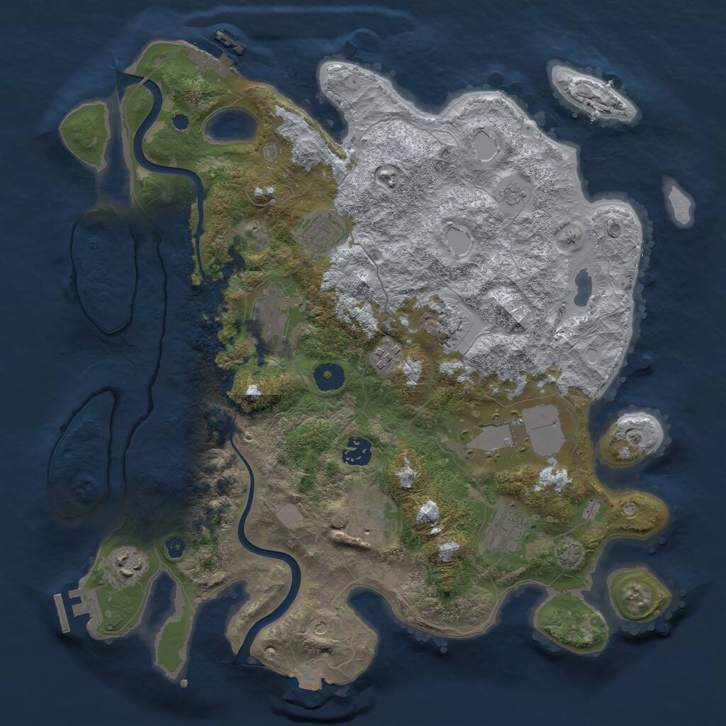 Rust Map: Procedural Map, Size: 3700, Seed: 1526291009, 15 Monuments