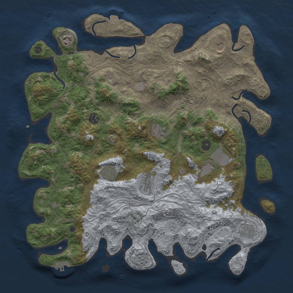 Rust Map: Procedural Map, Size: 4250, Seed: 998048, 16 Monuments