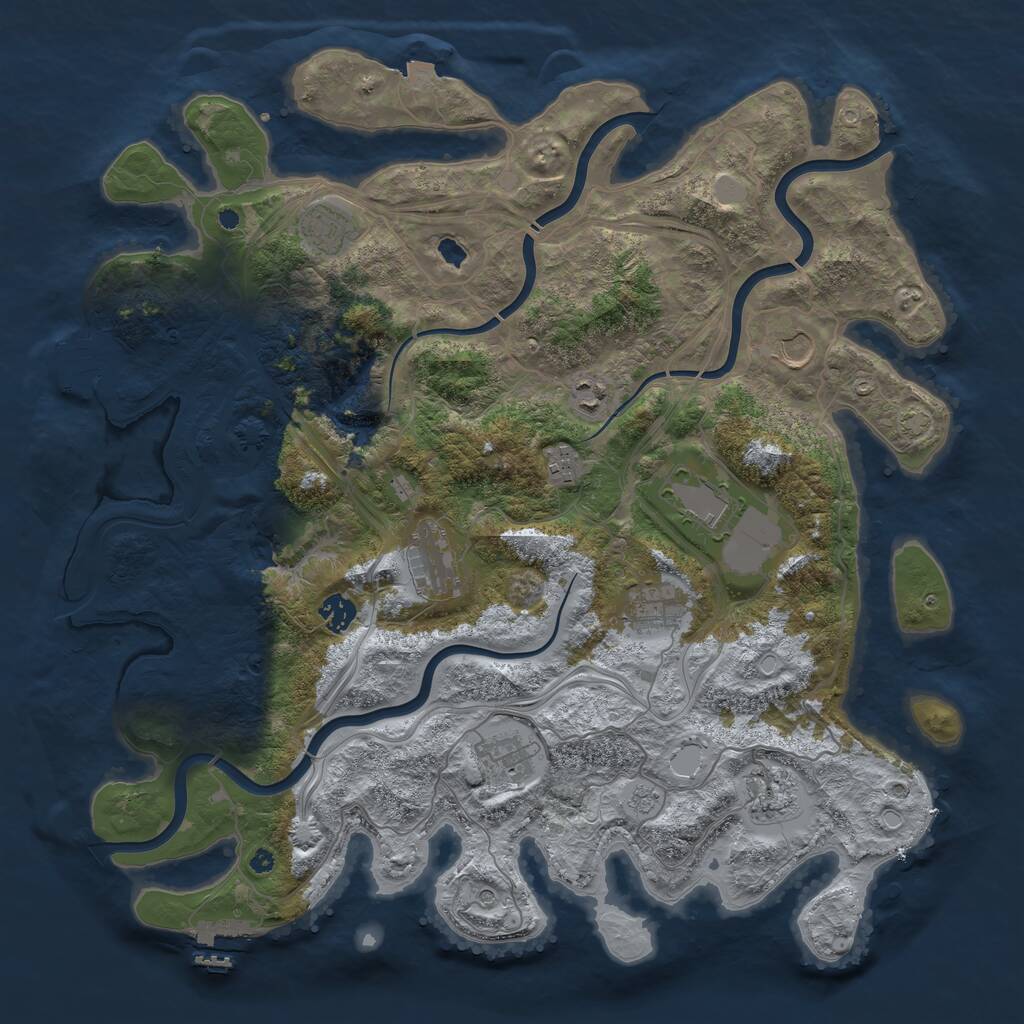 Rust Map: Procedural Map, Size: 4250, Seed: 998048, 16 Monuments