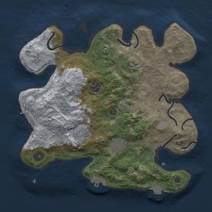 Thumbnail Rust Map: Procedural Map, Size: 3000, Seed: 1753766109, 13 Monuments