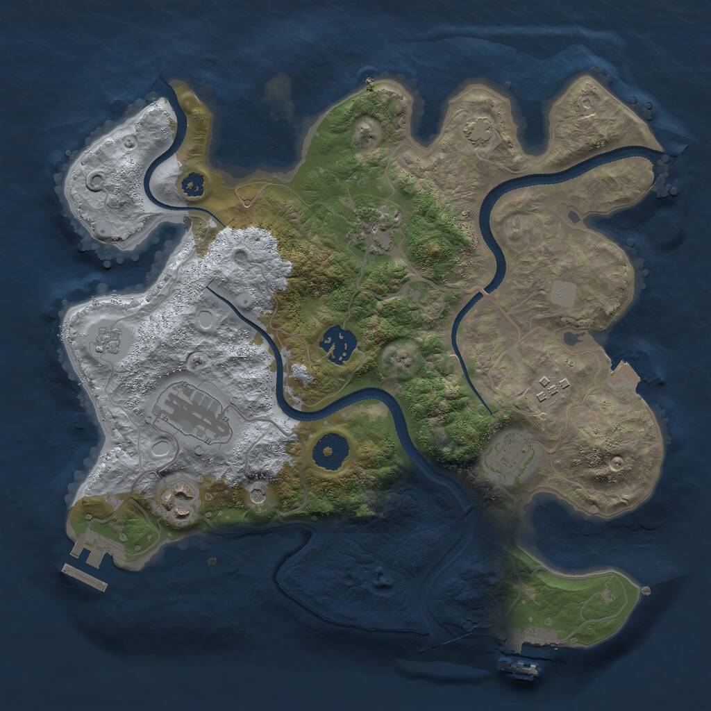 Rust Map: Procedural Map, Size: 3000, Seed: 1753766109, 12 Monuments