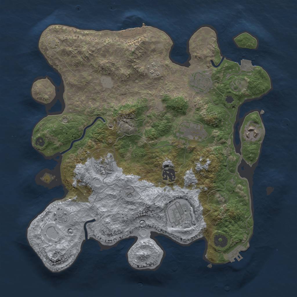 Rust Map: Procedural Map, Size: 3250, Seed: 29963, 15 Monuments