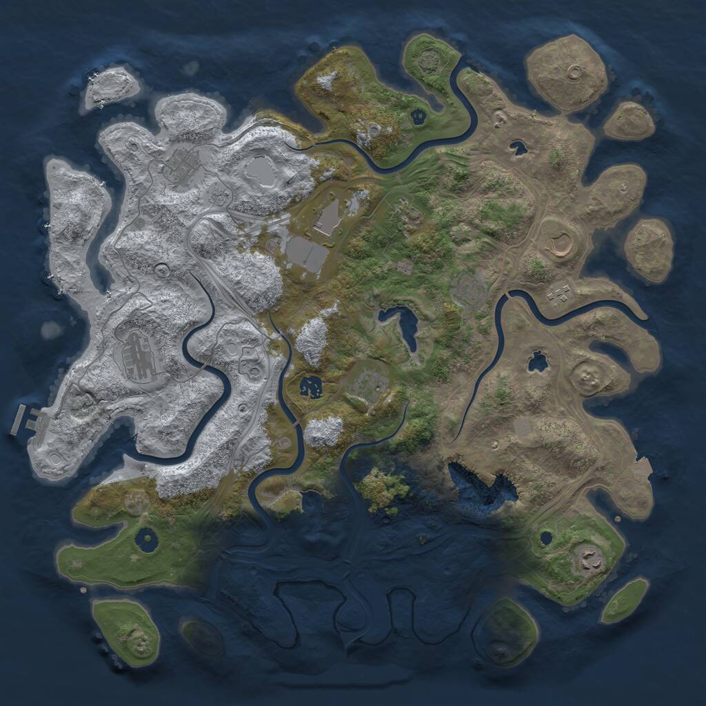 Rust Map: Procedural Map, Size: 4500, Seed: 1703713815, 15 Monuments