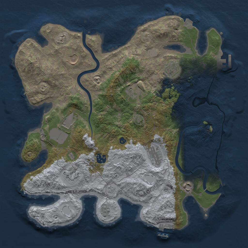 Rust Map: Procedural Map, Size: 3700, Seed: 76492928, 15 Monuments