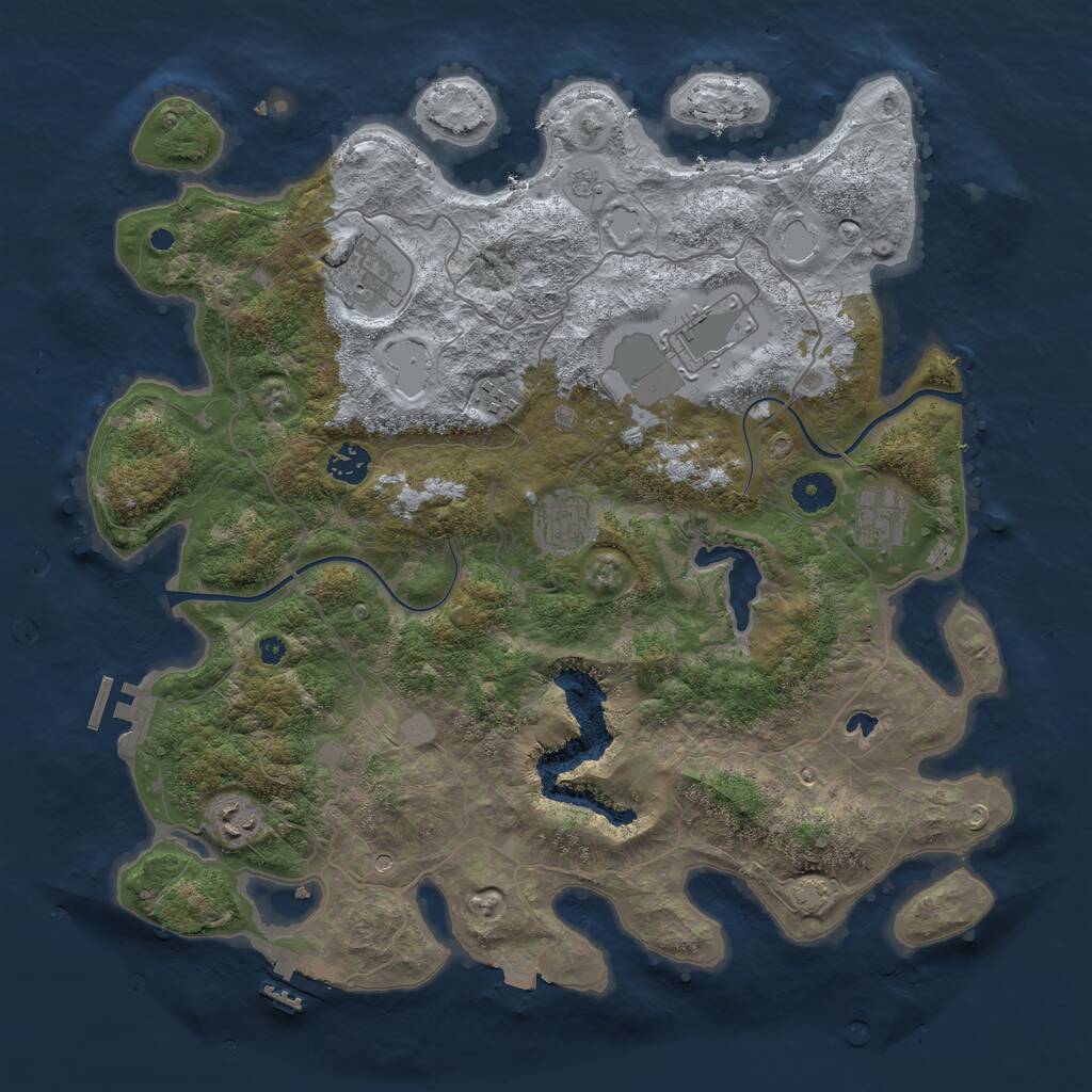 Rust Map: Procedural Map, Size: 4000, Seed: 9815672, 13 Monuments