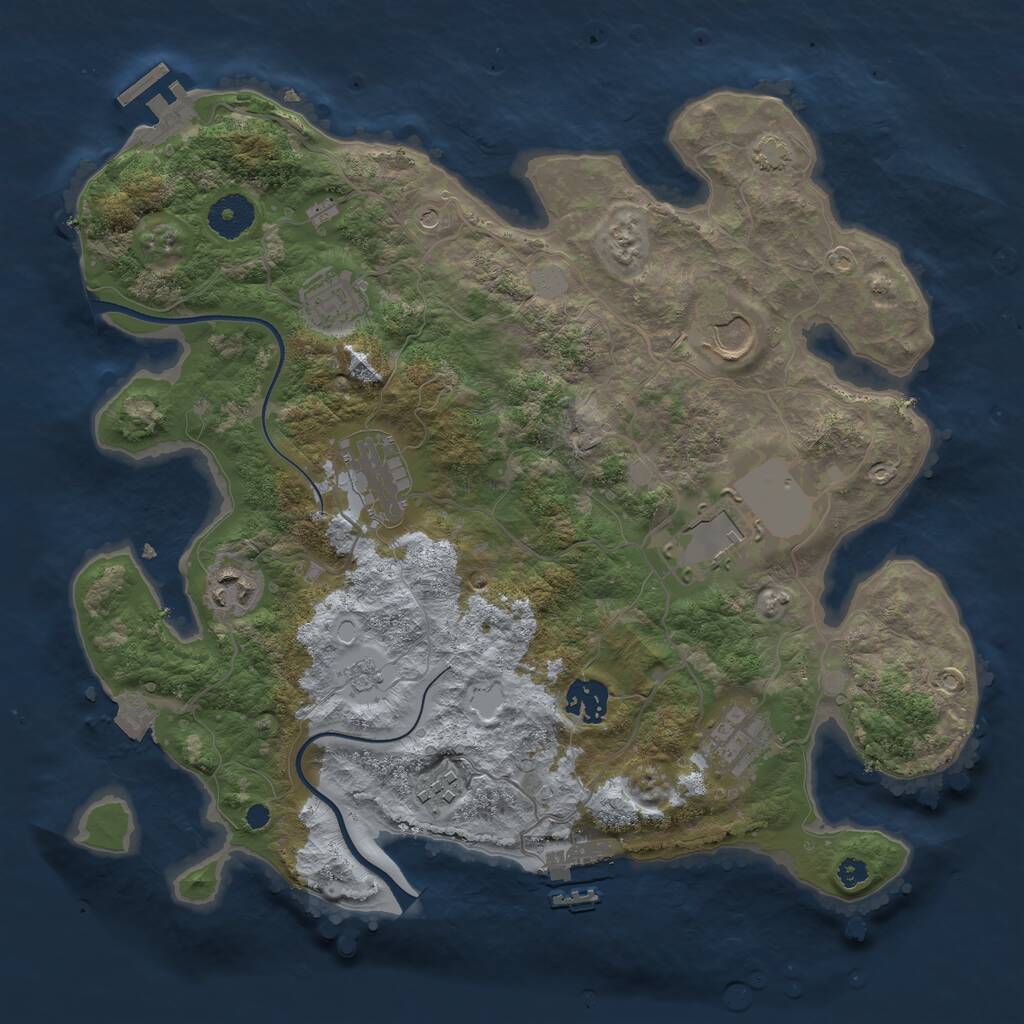 Rust Map: Procedural Map, Size: 3500, Seed: 211071, 14 Monuments