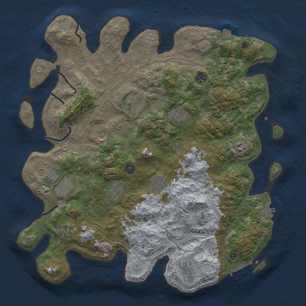 Rust Map: Procedural Map, Size: 4250, Seed: 1899126423, 19 Monuments