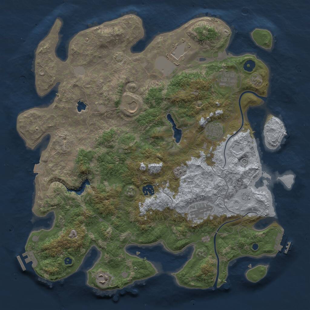 Rust Map: Procedural Map, Size: 4000, Seed: 92272560, 14 Monuments
