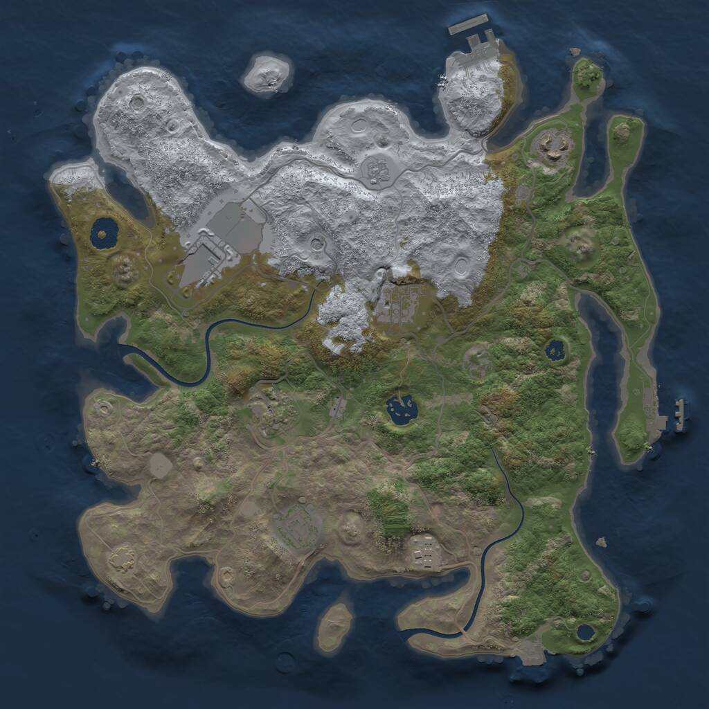 Rust Map: Procedural Map, Size: 3500, Seed: 507183264, 13 Monuments