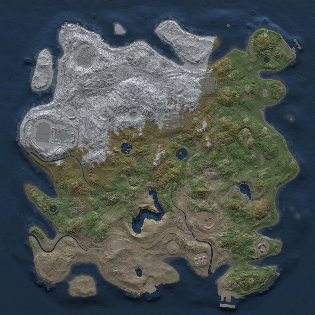 Rust Map: Procedural Map, Size: 4250, Seed: 70331444, 15 Monuments
