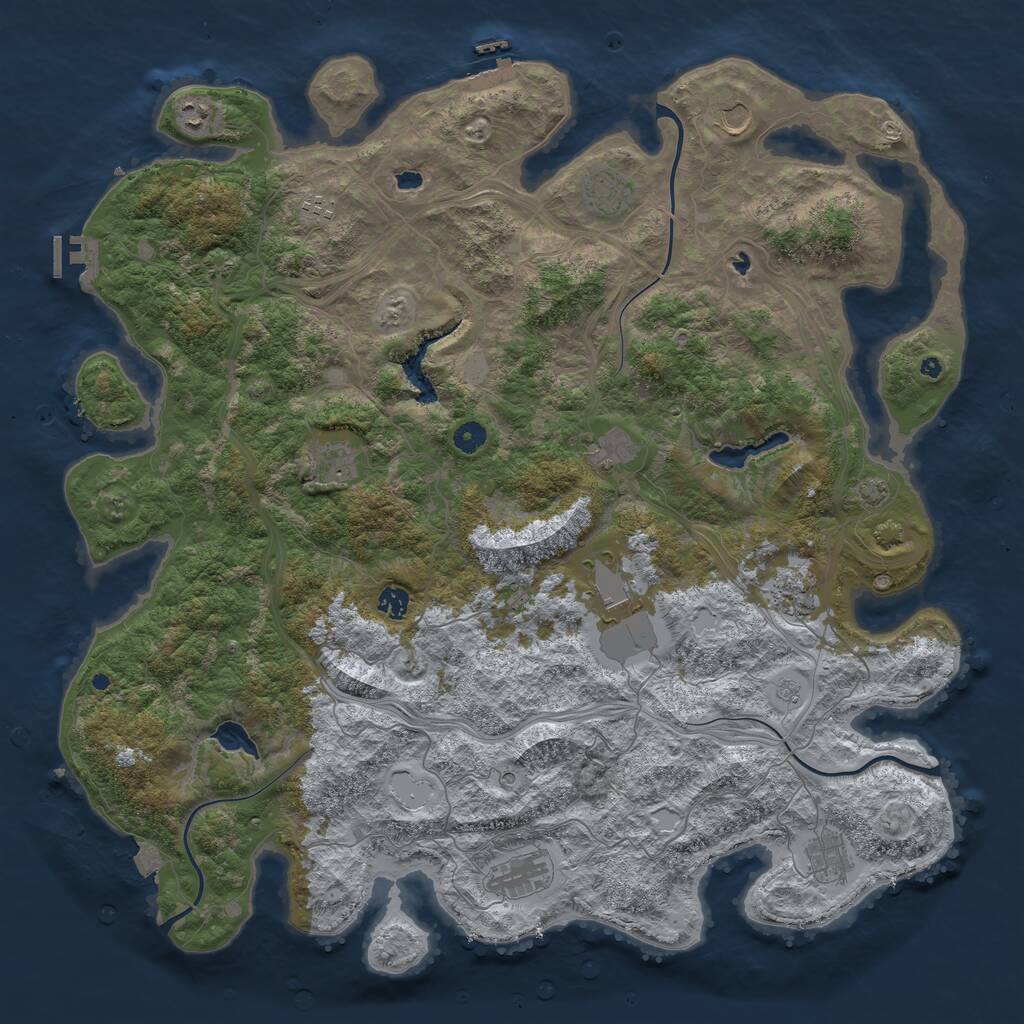 Rust Map: Procedural Map, Size: 4900, Seed: 50000, 17 Monuments