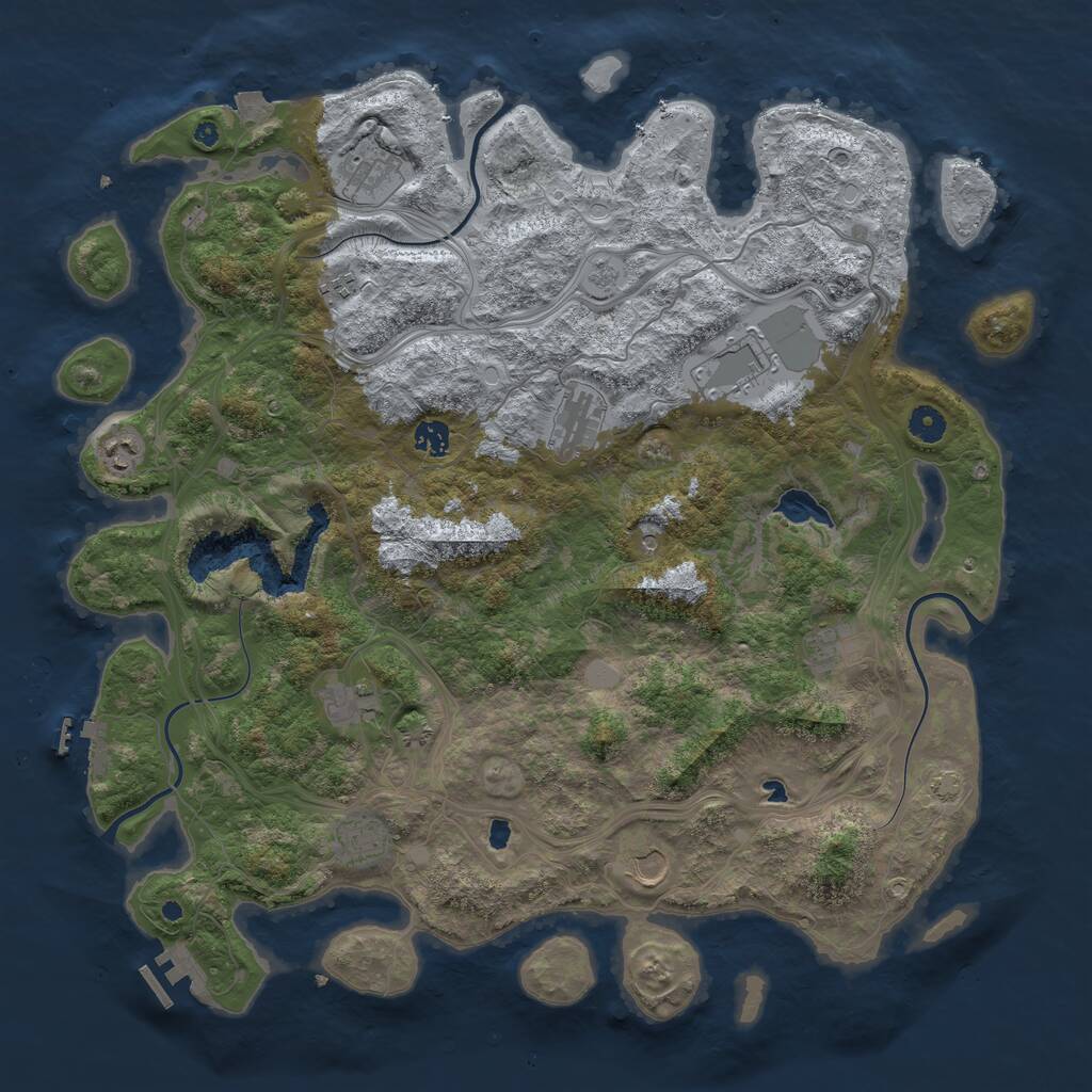 Rust Map: Procedural Map, Size: 4500, Seed: 973286911, 16 Monuments